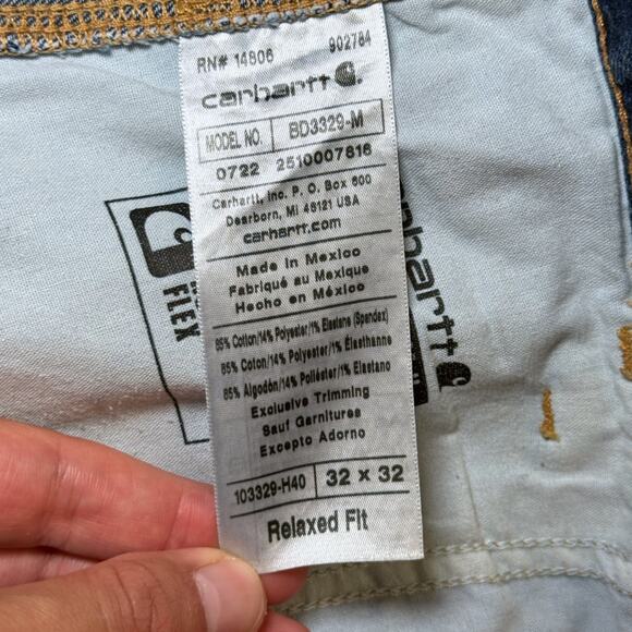 Carhartt Men's Rugged Flex Relaxed Double Front Jeans Size 32x32 GUC Blue - Picture 7 of 11